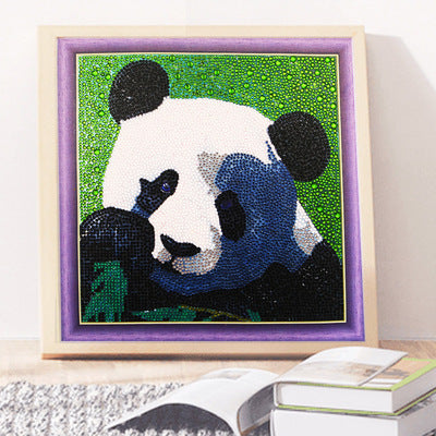 Arts And More Diamond Painting Kit featuring a colorful panda design perfect for arts and crafts enthusiasts